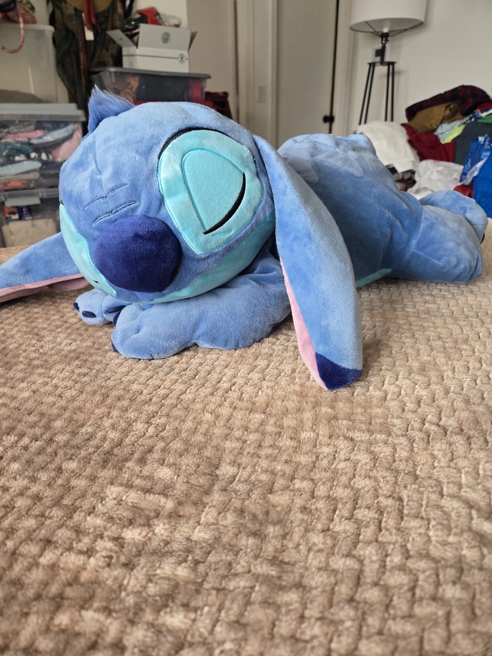 Disney Stitch Sleeping Plush Pillow Buddy Stuffed Animal Blue 23”